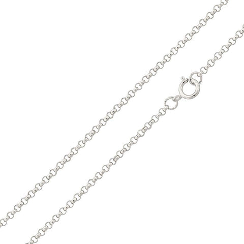 Italian Sterling Silver Rhodium Plated Rolo Chain 020- 1.35 mm with Spring Clasp Closure