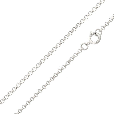 Italian Sterling Silver Rhodium Plated Rolo Chain 030- 2.1 mm with Spring Clasp Closure