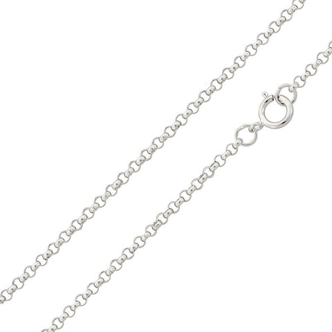 Italian Sterling Silver Rhodium Plated Rolo Chain 030- 2.1 mm with Spring Clasp Closure