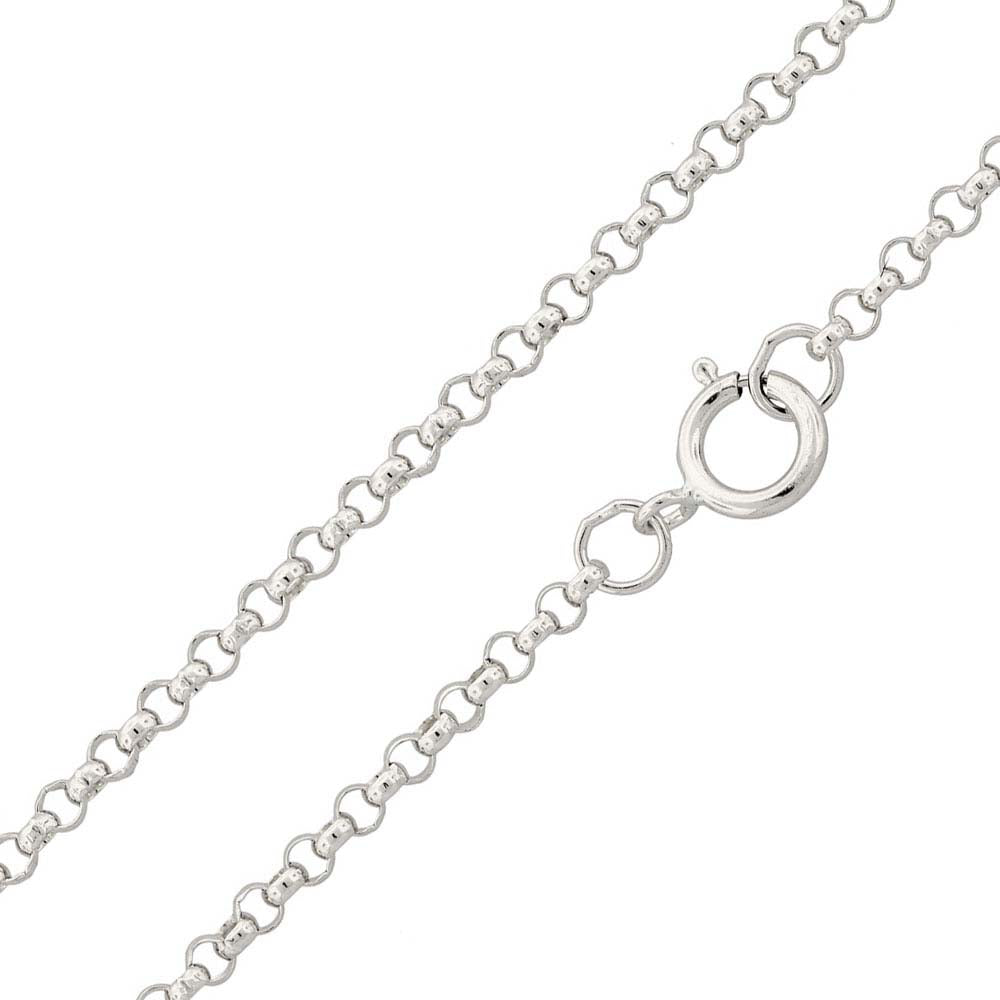 Italian Sterling Silver Rhodium Plated Rolo Chain 035- 2.6 mm with Spring Clasp Closure