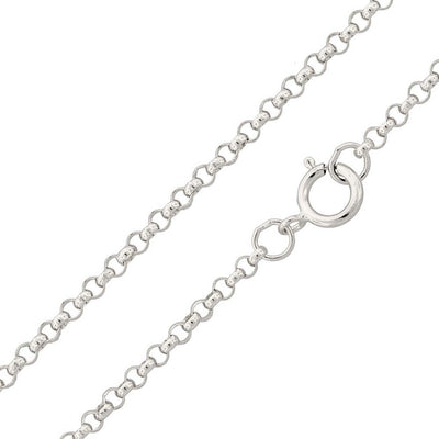Italian Sterling Silver Rhodium Plated Rolo Chain 035- 2.6 mm with Spring Clasp Closure