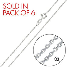 Load image into Gallery viewer, Pack of 6 Italian Sterling Silver Rhodium Plated Diamond Cut Anchor Chain 025-1 MM with Spring Clasp Closure