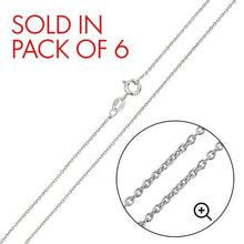 Load image into Gallery viewer, Pack of 6 Italian Sterling Silver Rhodium Plated Anchor Chain 020-0.75 MM with Spring Clasp Closure