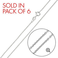 Load image into Gallery viewer, Pack of 6 Italian Sterling Silver Rhodium Plated Anchor Chain 025-1 MM with Spring Clasp Closure