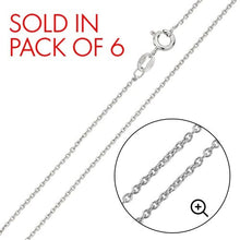 Load image into Gallery viewer, Pack of 6 Italian Sterling Silver Rhodium Plated Anchor Chain 035-1.35 MM with Spring Clasp Closure