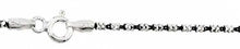 Load image into Gallery viewer, Italian Sterling Silver Black Rhodium Plated Diamond Cut Black and White Tube 2 Brite Chain 030 1.4mm with Spring Clasp Closure