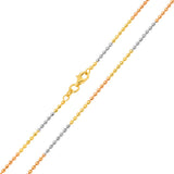 Sterling Silver Tri Color Plated Diamond Cut Jianzhi 018 Chain