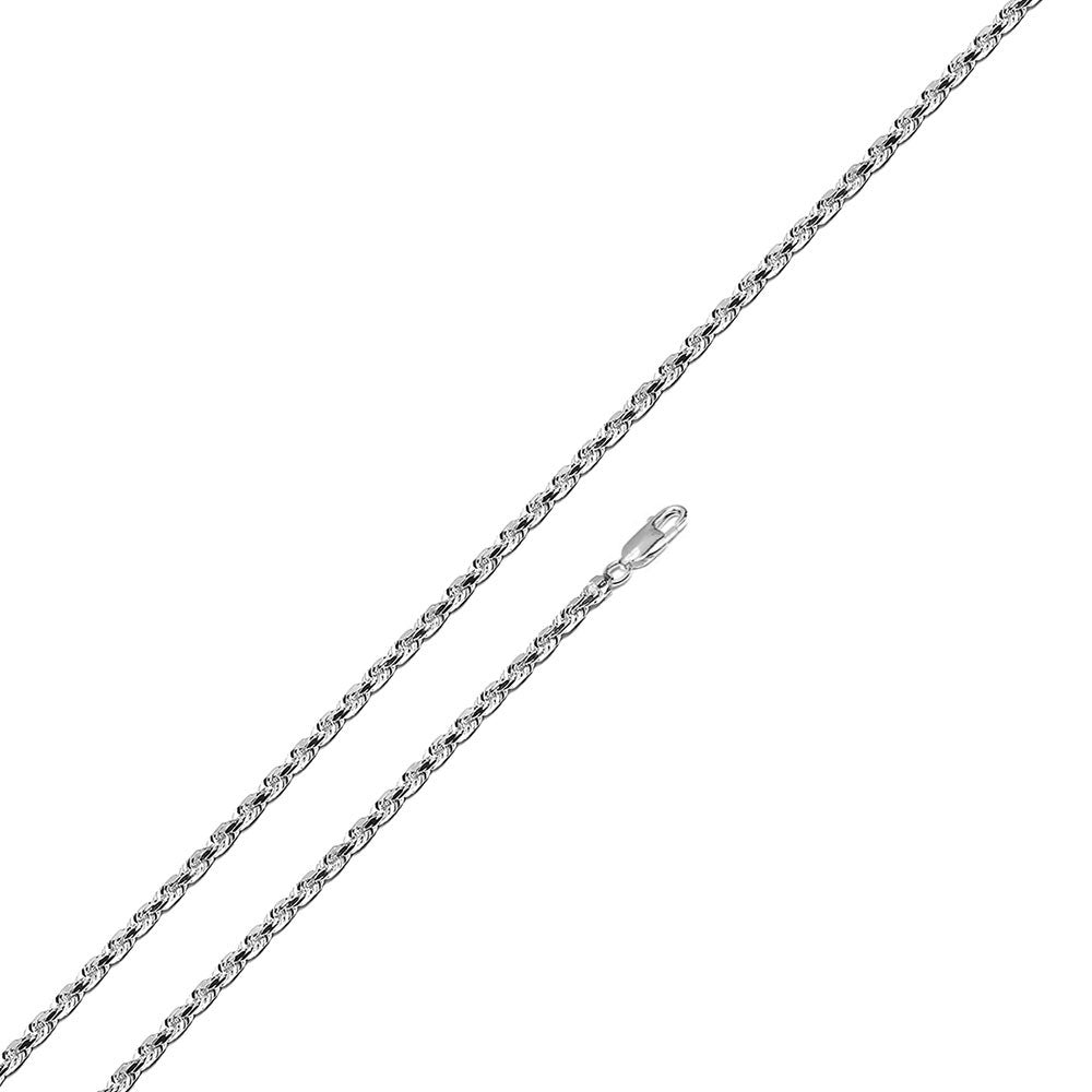 Sterling Silver Rhodium Plated Rope 1.6mm-035 Chain