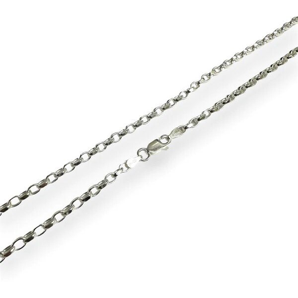 Sterling Silver Flat Wire 4 Wided DC Oval Rolo 070-3.8mm Chains
