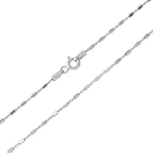 Load image into Gallery viewer, Sterling Silver Rhodium Plated Tube 8 Sided DC Tube Chain