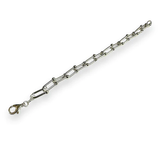 Sterling Silver Paperclip 7.6mm Bow Link Bracelet--Length 8