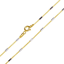 Load image into Gallery viewer, Sterling Silver Gold Plated Six Sided Diamond Cut Tube Chains