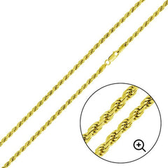 Sterling Silver Rope Gold Plated 060-2.8mm Chain