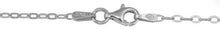 Load image into Gallery viewer, Sterling Silver Rhodium Plated Oval Flat Link 1.9mm-040 Chain with Spring Clasp Closure