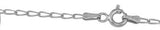 Sterling Silver Rhodium Plated DC Link 1.4mm-040 Chain with Spring Clasp Closure