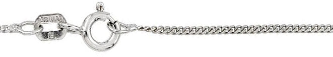 Sterling Silver Rhodium Plated Super Flat curb 1.9mm-050 Chain