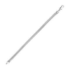 Sterling Silver Rhodium Plated 4.8mm Franco Chain