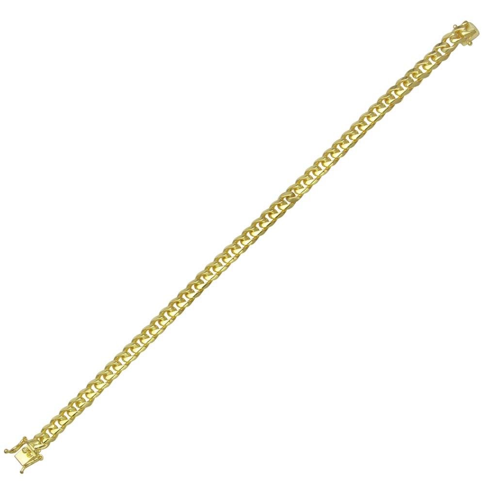 Sterling Silver Gold Plated Miami Curb Bracelet