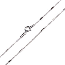 Load image into Gallery viewer, Sterling Silver Rhodium Plated 6 Sided Diamond Cut Tube Chain