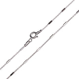 Sterling Silver Rhodium Plated 6 Sided Diamond Cut Tube Chain