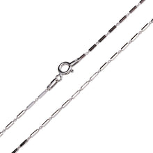 Load image into Gallery viewer, Sterling Silver Rhodium Plated Multi 6 Sided Diamond Cut Tube Chain