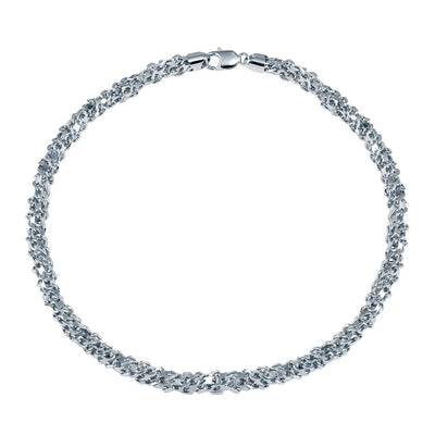 Sterling Silver Rhodium Plated Multi Link Chain