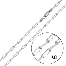 Load image into Gallery viewer, Sterling Silver Rhodium Plated 2.8mm Paperclip Link Chain