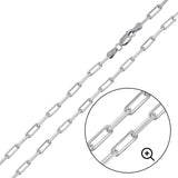Sterling Silver Rhodium Plated 2.8mm Paperclip Link Chain