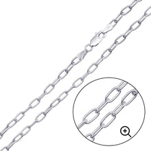 Load image into Gallery viewer, Sterling Silver Rhodium Plated 3.1mm Oval Paperclip Link Chain