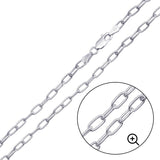 Sterling Silver Rhodium Plated 3.1mm Oval Paperclip Link Chain