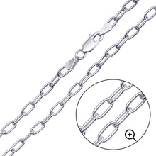 Load image into Gallery viewer, Sterling Silver Rhodium Plated 4mm Oval Paperclip Link Chain
