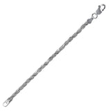 Sterling Silver Diamond Cut High Polished Rope 070 Bracelet