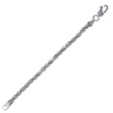 Sterling Silver Diamond Cut High Polished Rope 080-3.7mm Bracelet