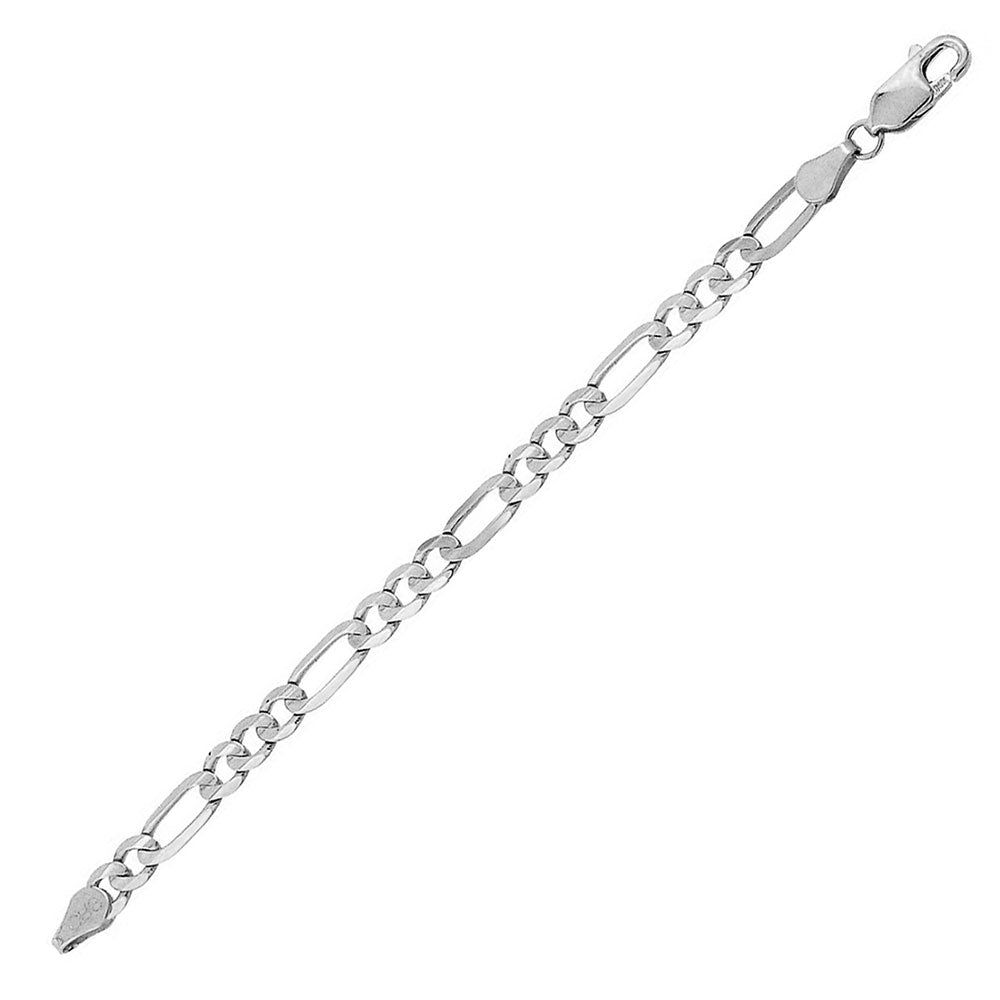 Sterling Silver High Polished Figaro 220-8.9mm Bracelet