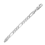 Sterling Silver High Polished Figaro 300-14mm Bracelet