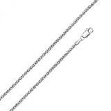 Sterling Silver High Polished Wheat 2.1mm-050 Chain with Lobster Clasp Closure
