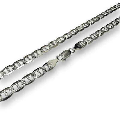Sterling Silver Flat Marina 1 Sided 120 DC 4.6mm Chain or Bracelet