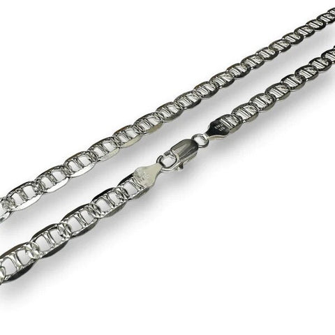Sterling Silver Flat Marina 1 Sided 120 DC 4.6mm Chain or Bracelet