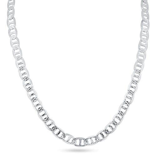 Sterling Silver Flat Marina One Sided Diamond Cut 6.2mm Chain