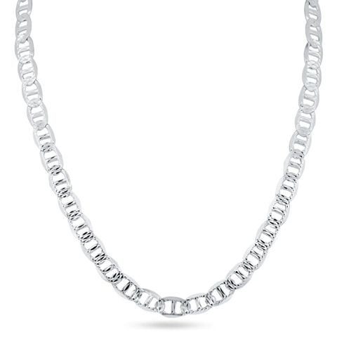Sterling Silver Flat Marina One Sided Diamond Cut 6.2mm Chain