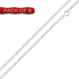 Pack of 6 Sterling Silver High Polished Round Rolo 1.5mm-020 Chain