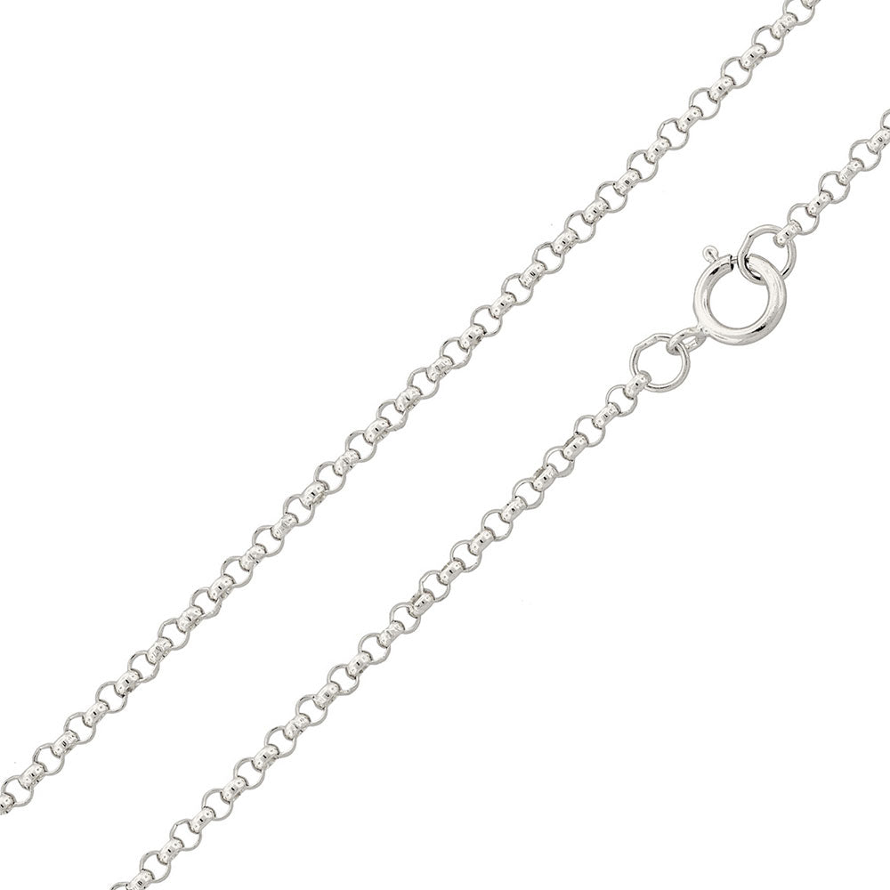 Sterling Silver High Polished Round Diamond Cut Rolo 2mm-030 Chain