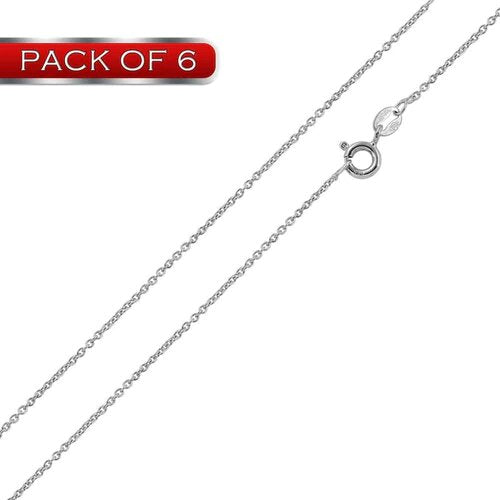 Pack of 6 Sterling Silver Anchor 025-1MM Chain