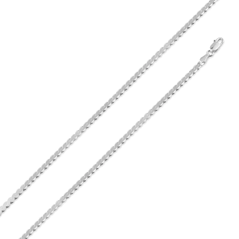 Sterling Silver Basic 3.4mm Braid Flat Rope Chain