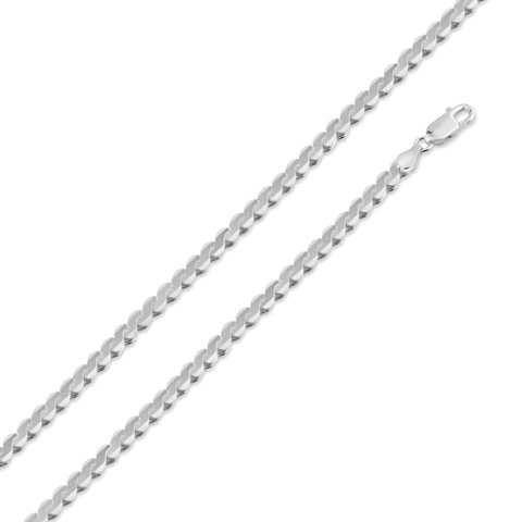 Sterling Silver Basic 4.2mm Braid Flat Rope Chain