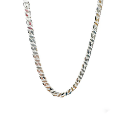 Sterling Silver Dollar Cuban Diamond Cut Chain Width-5.3mm