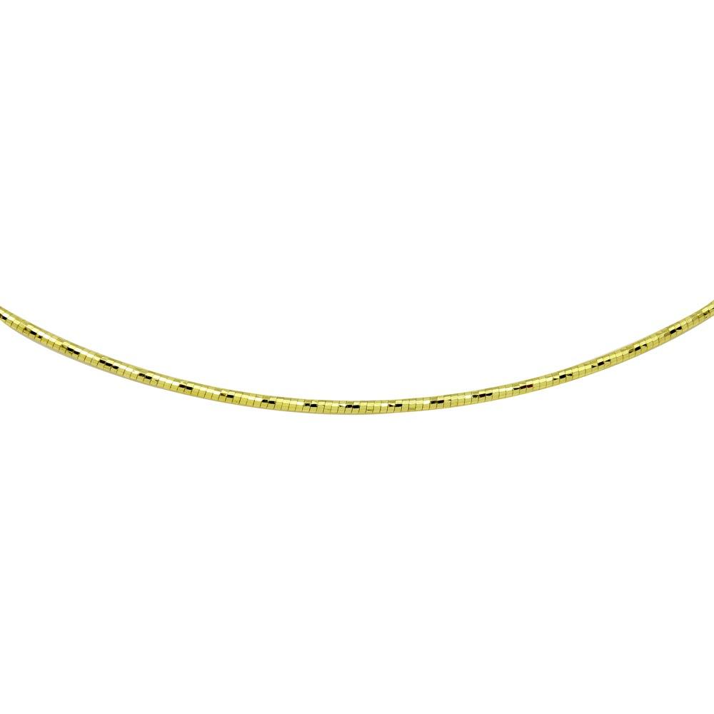 Sterling Silver Gold Plated 16  Diamond cut Omega Box Chain 1.4mm