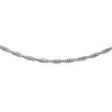 Sterling Silver 2 Toned 2 Layer 16  Omega Spring 180 Chain Rhodium Plated 2.7mm
