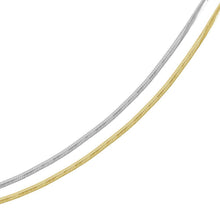 Load image into Gallery viewer, Sterling Silver 2 Toned Reversible Flat Rhodium and Gold Plated Omega Chain 2mm