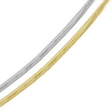 Load image into Gallery viewer, Sterling Silver 2 Toned Reversible Flat Rhodium and Gold Plated Omega Chain 6mm